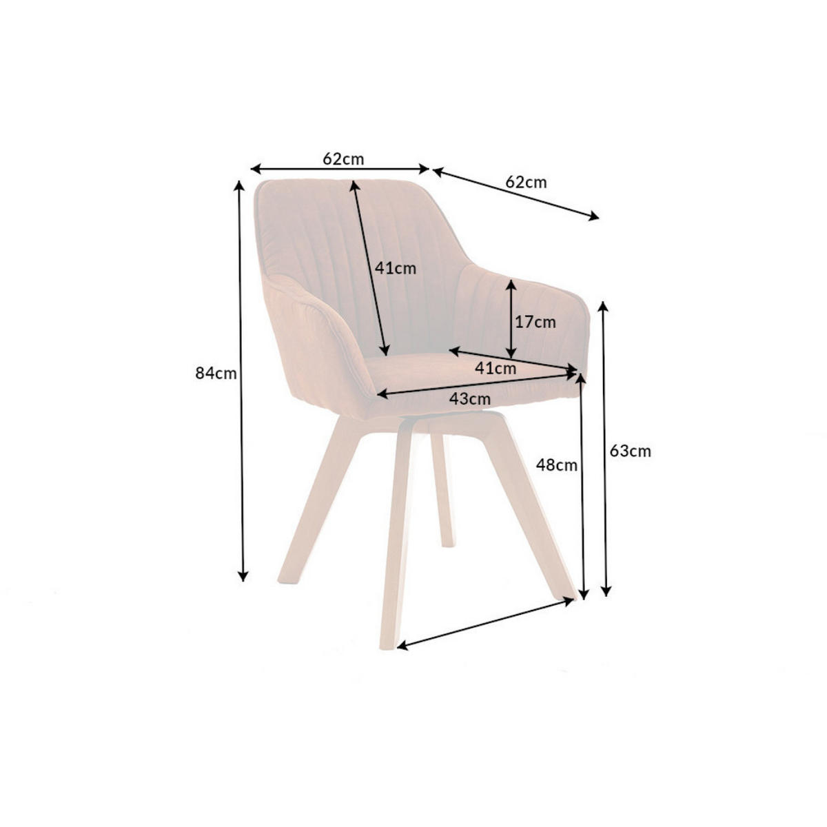 ARMLEHNSTUHL LIVORNO Microfaser Braun - Braun, Textil (62/84/62cm) - riess-ambiente