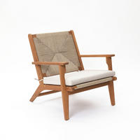 73CM Outdoor-Ess- und Terrassenstuhl aus Akazienholz mit Kissen - Ahornfarben, Holz (73/73/64.5cm) - Hometopia