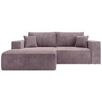 ROHOVÁ pohovka Farese Mini s manšestrovým poťahom Mauve, ľavá - čierna/orgovánová, textil (240/167cm) - Selsey
