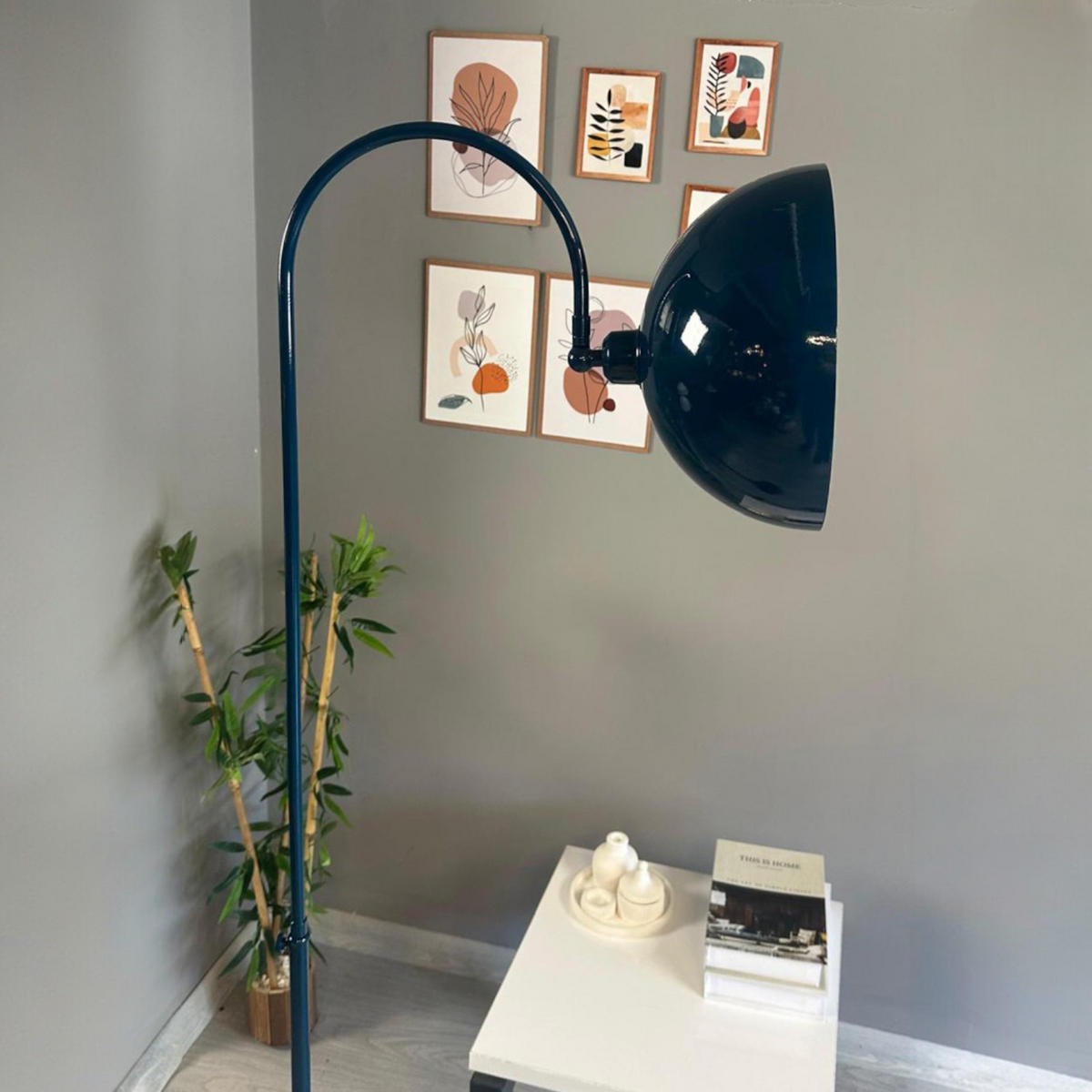 STEHLAMPE Gorkiede E27 mit Dimmer - Salbeigrün, Metall (37/37/170cm) - Bamyum