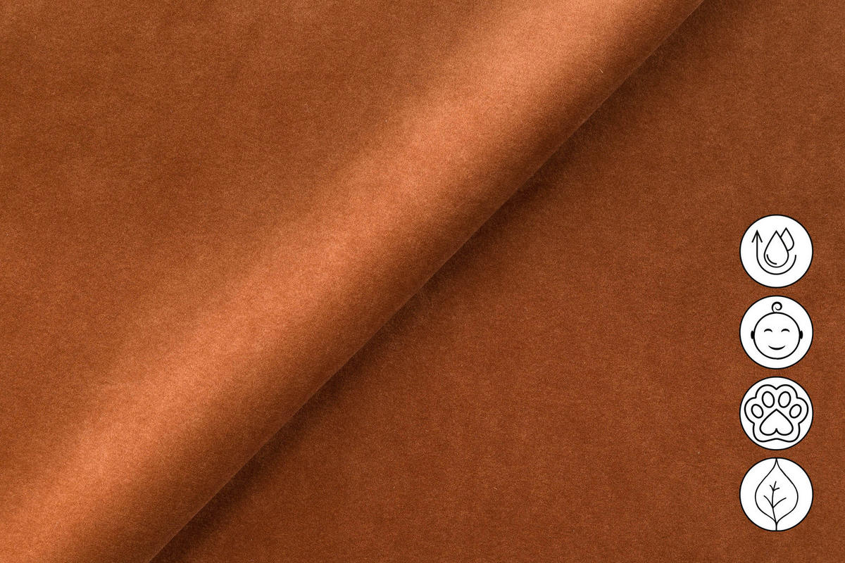 RELAXSOFA RODEN 3-Sitzer mit 2 Relax, braun, Veloursstoff - Braun, Holz/Textil (194/82/103cm) - Wozimo