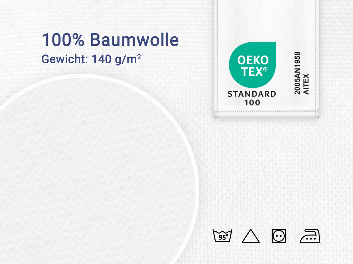 BETTLAKEN, 2er-Set, 150x260 cm, 100% Baumwolle, Weiß - Weiß, Textil (150/260cm) - Zollner