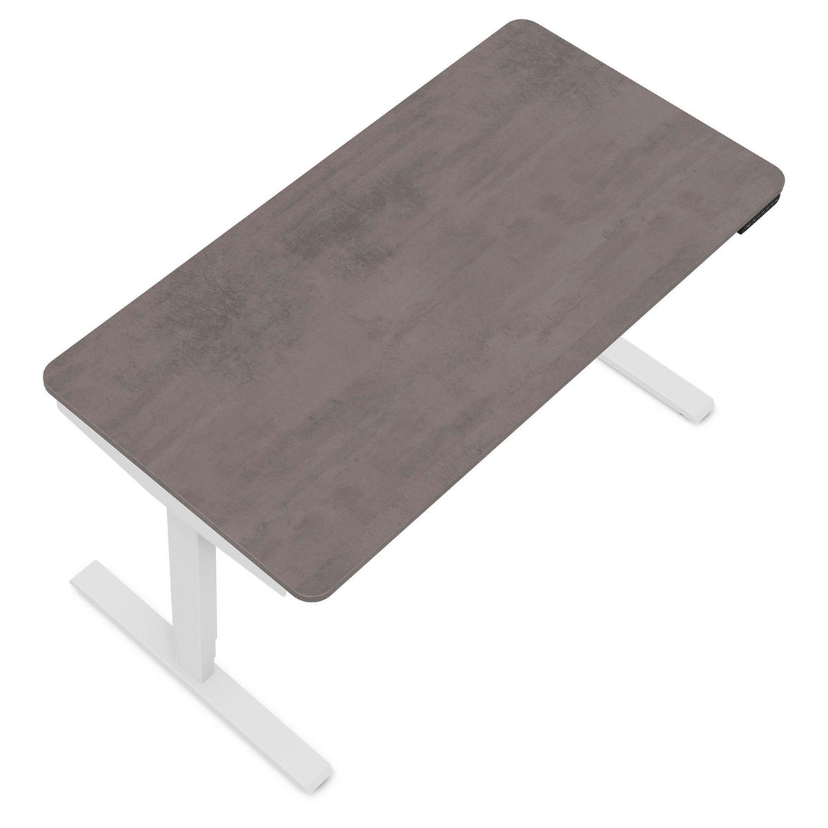 SCHREIBTISCH Elektrisch höhenverstellbarer Schreibtisch Y-Line Curved Sichtbeton Anthrazit Signalweiß 140/70/62-127cm - Schieferfarben/Weiß, Holzwerkstoff/Metall (70/140/127cm) - ASSMANN