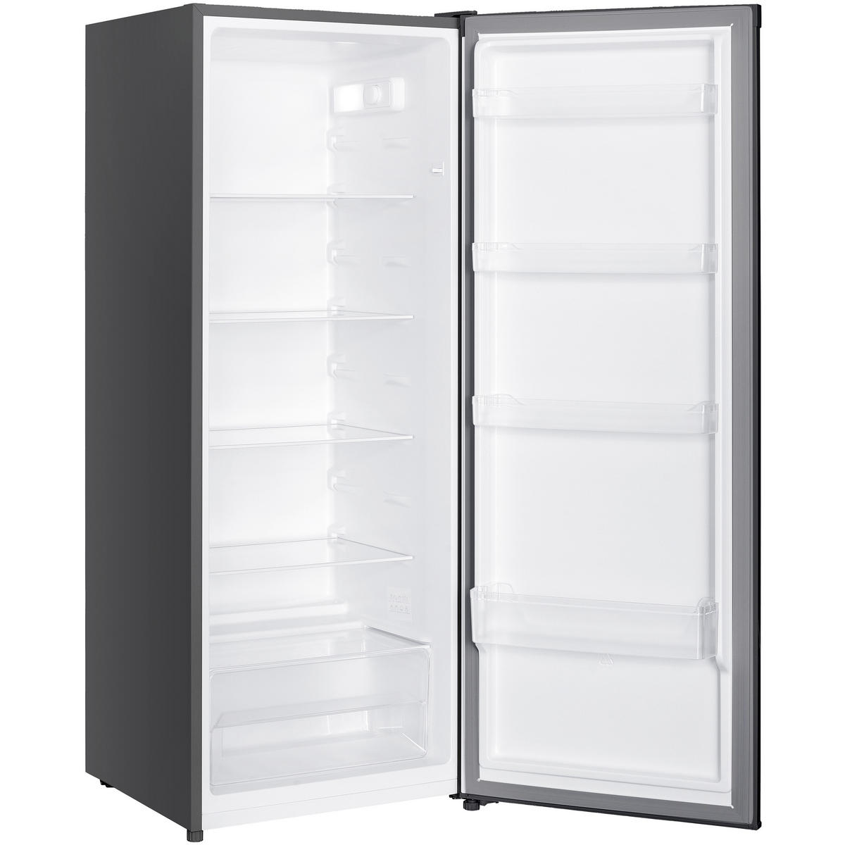 KÜHLSCHRANK ohne Gefrierfach groß - 242 Liter, freistehend, leise, silber - Silberfarben, Glas/Kunststoff (54.4/142.6/55.6cm) - homeX