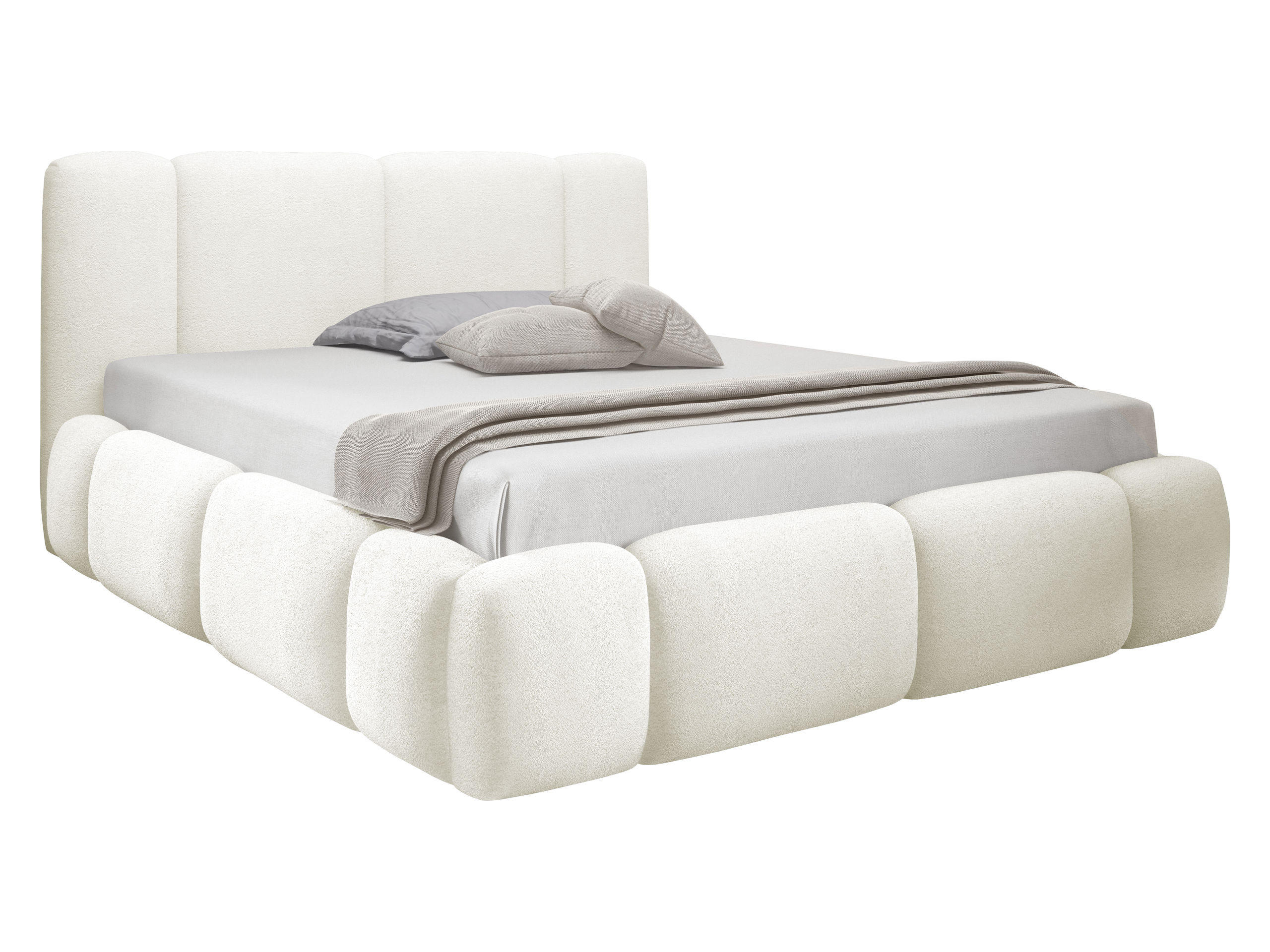 POLSTERBETT Bianco Boucle - Creme, Holz/Textil (140/200cm) - MIRJAN24