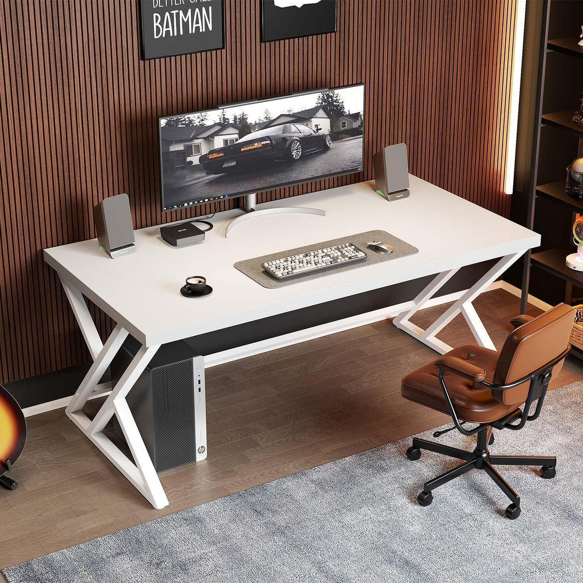 SCHREIBTISCH 140 x 60 x 75.5 cm Weiß - Weiß, Metall (60/140/75.5cm)