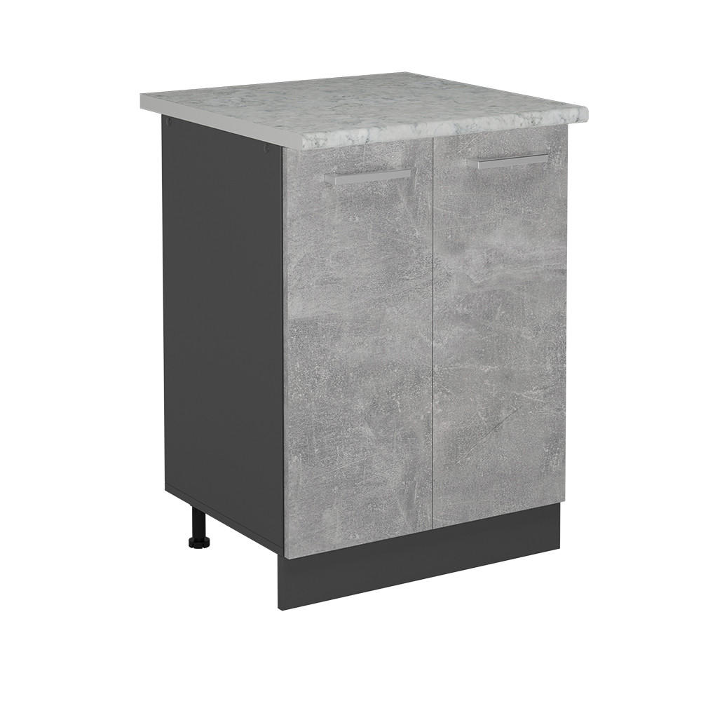 KÜCHENUNTERSCHRANK R-Line Beton 60 cm AP Marmor - Schieferfarben/Anthrazit, Holzwerkstoff (60/81.6/46cm) - Vicco