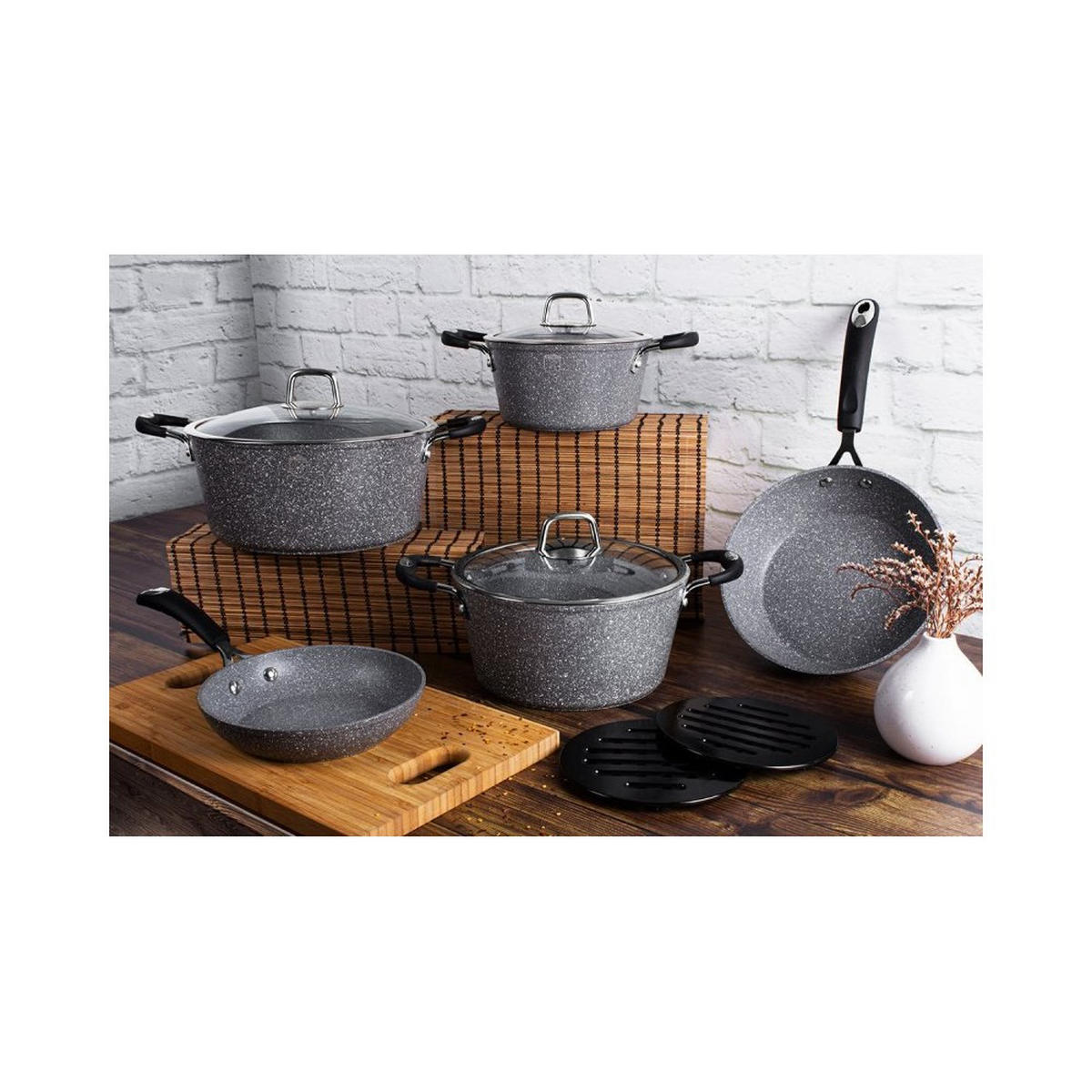 TOPFSET Grau 40/50/30 cm 31731 - Grau, Metall - Berlinger Haus