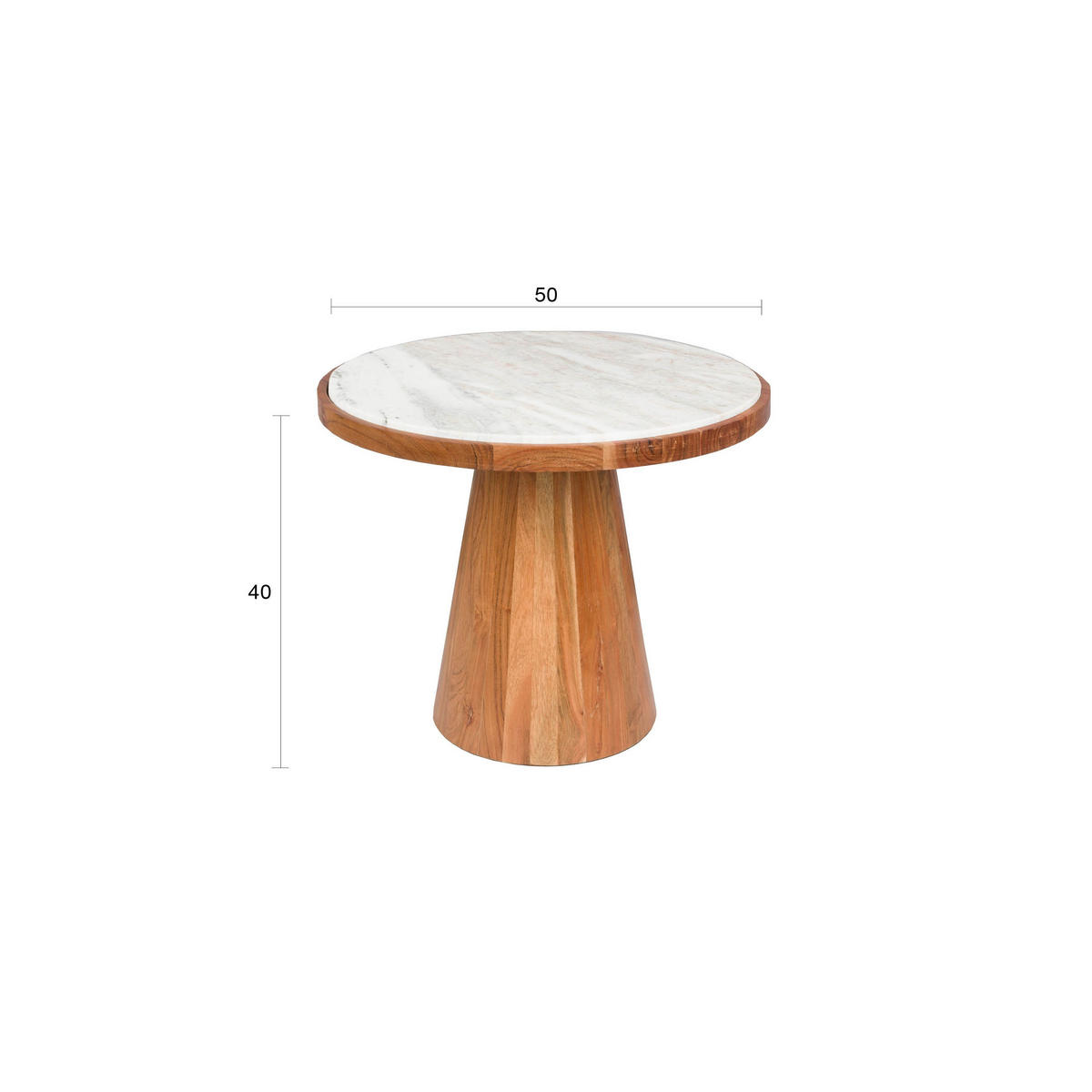 COUCHTISCH Mees Rund 50 cm - Braun, Holz (50/50/40cm) - Housecraft Living