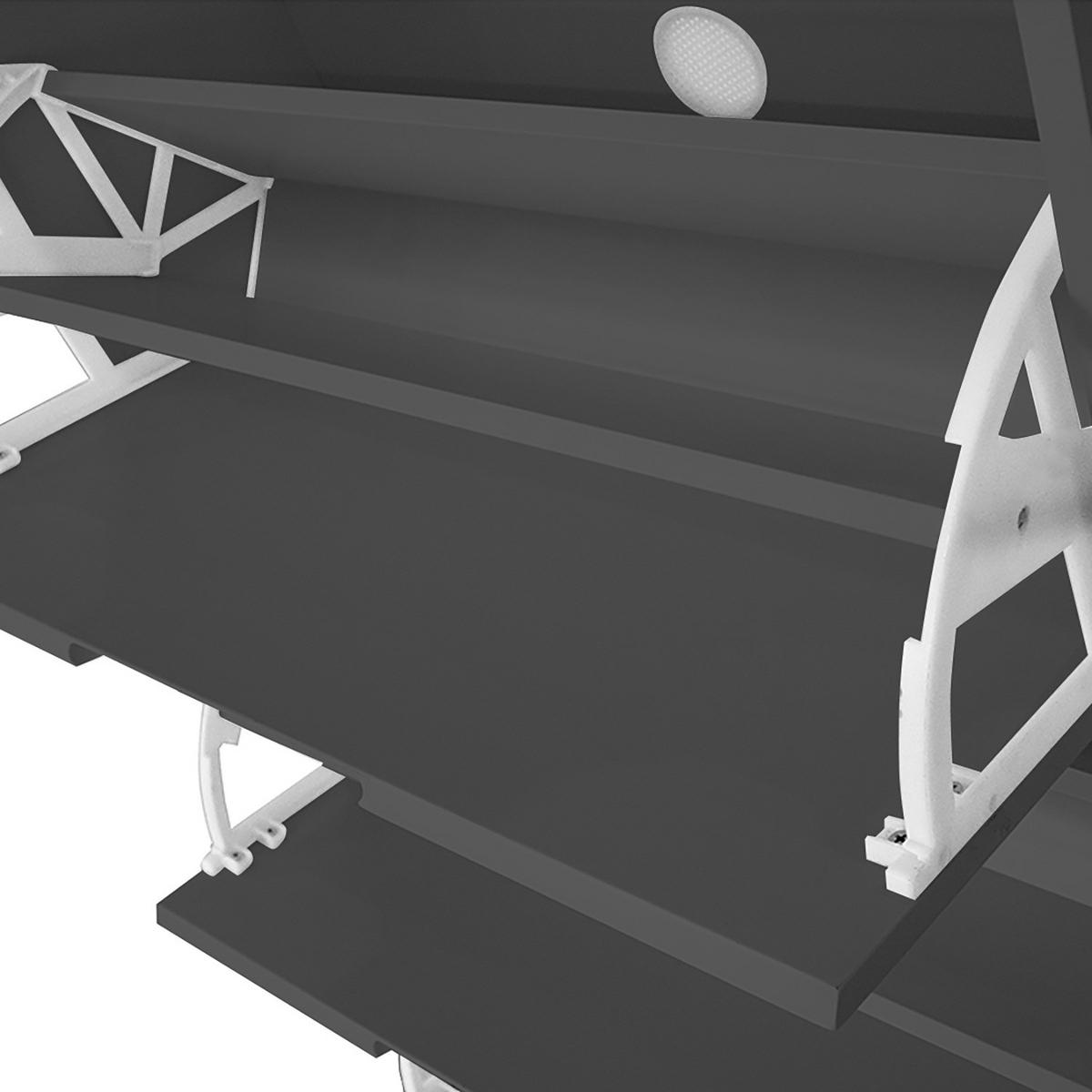 SCHUHKIPPER - Eichefarben/Grau, Holzwerkstoff (63/162/24cm) - home24