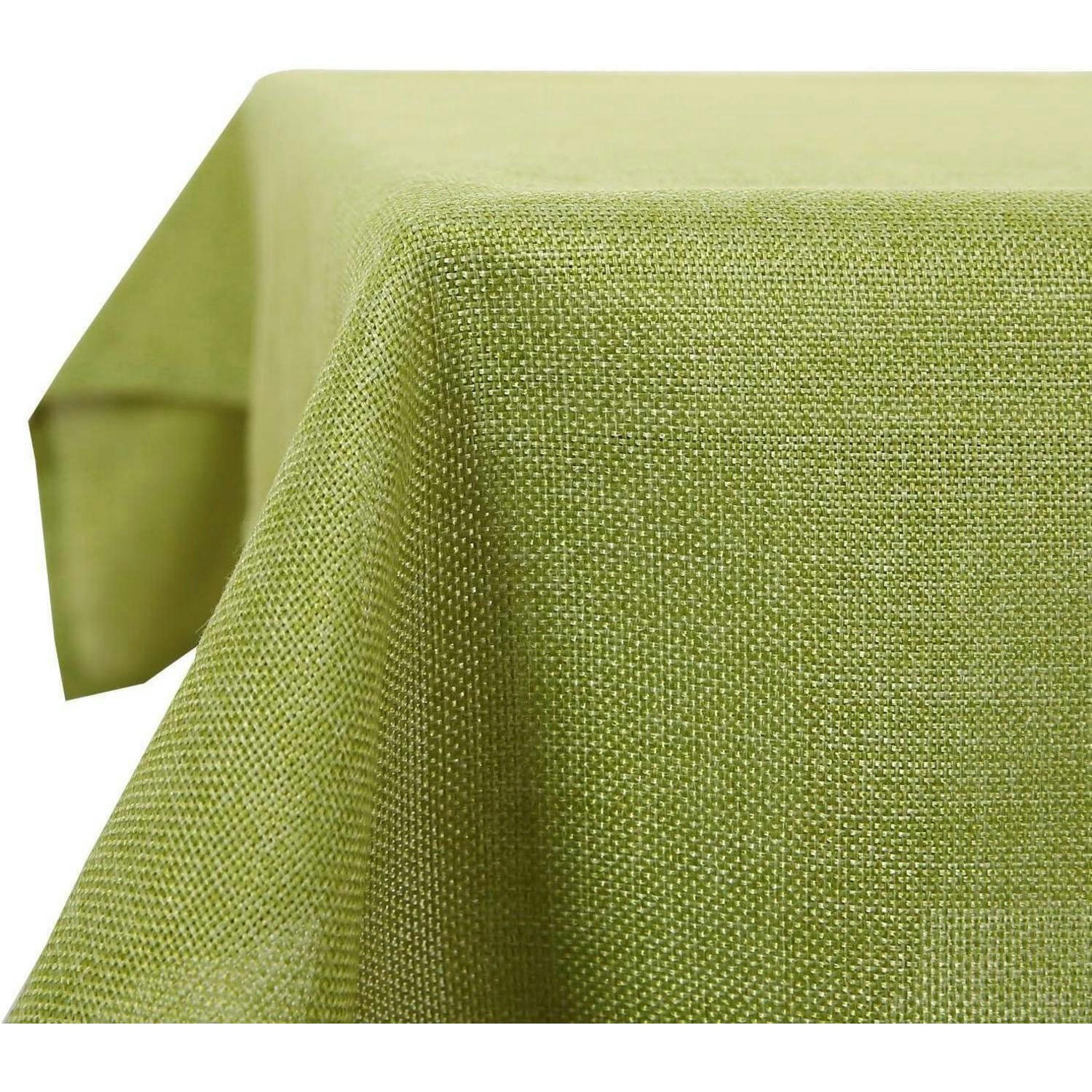 TISCHDECKE Leinenoptik Grün 200 x 137 cm - Olivgrün, Textil (200/137/1cm)