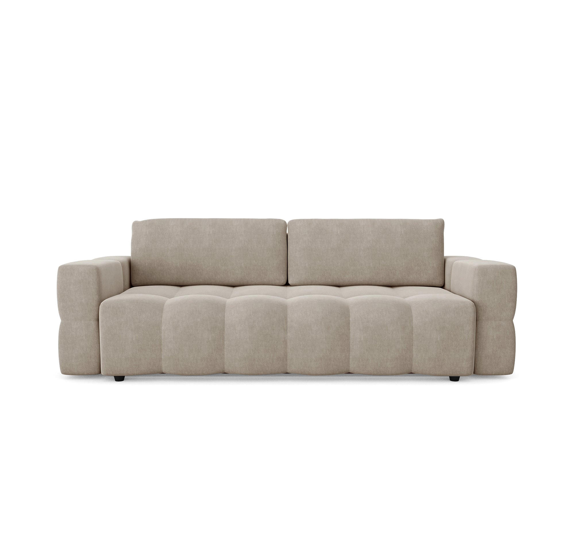 SCHLAFSOFA GERADE Samt Taupe 247cm - Taupe, Textil (247/90/102cm) - Sia Home