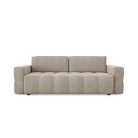 SCHLAFSOFA GERADE Samt Taupe 247cm - Taupe, Textil (247/90/102cm) - Sia Home