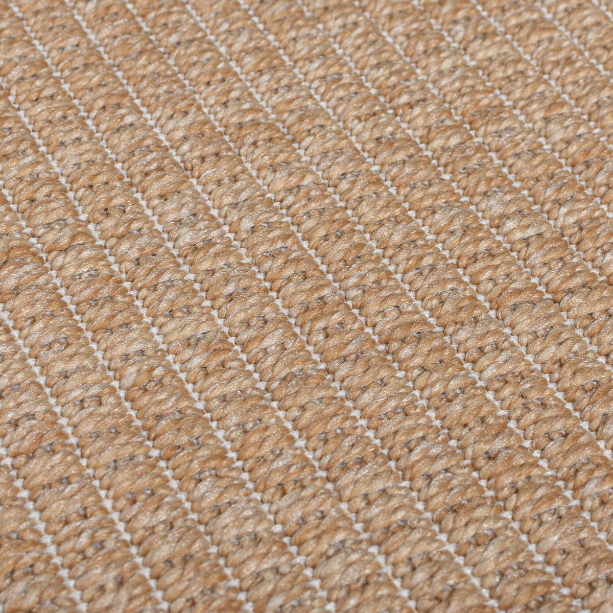 TEPPICH Outdoor Unifarben, Bordüre, Balkon schmutzabweisend Natur Rechteckig 80x150 - Beige, Textil (80/150cm) - KADIMA DESIGN