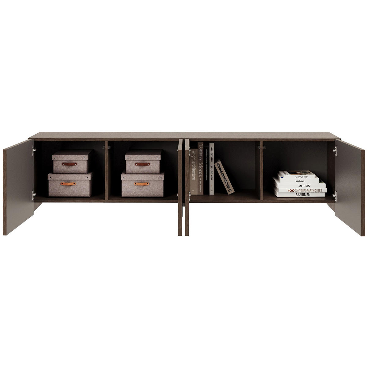 TV stolek Arkadia, dub, 200 cm - tmavě hnědá, kompozitní dřevo (200/49/35cm) - Selsey