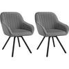 ARMLEHNSTUHL drehbarer 2er Set Snug 58 x 58 x 82 cm grau - Grau, Textil (58/82/58cm) - tectake