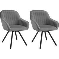 ARMLEHNSTUHL drehbarer 2er Set Snug 58 x 58 x 82 cm grau - Grau, Textil (58/82/58cm) - tectake