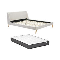 BETTRAHMEN - 2 Personen - stoff - beige Benedicte - Weiß, Textil (160/200cm) - Vente-Unique