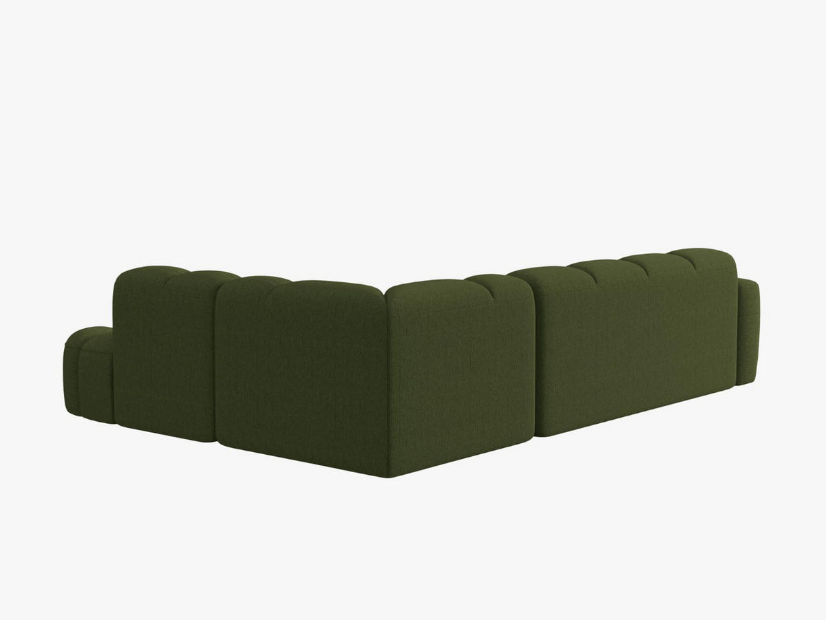 ECKSOFA rechts Lisa aus strukturiertem Stoff grün meliert 5 Sitzplätze - Grün, Textil (234/293cm) - Micadoni