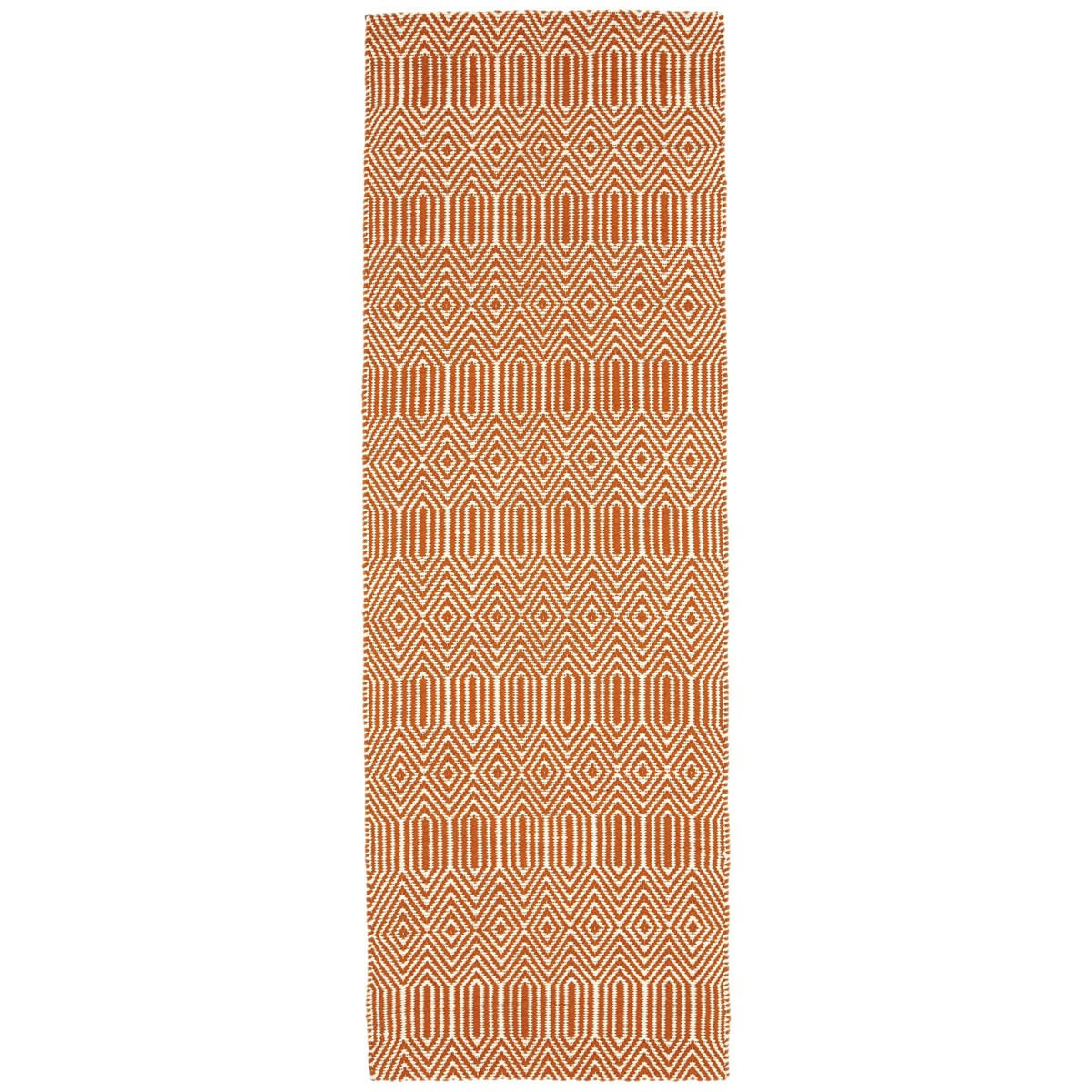 TEPPICH Moderner aus Wolle und Baumwolle SILWAN Orange 66 x 200 cm - Orange, Naturmaterialien (66/200cm) - Novatrend