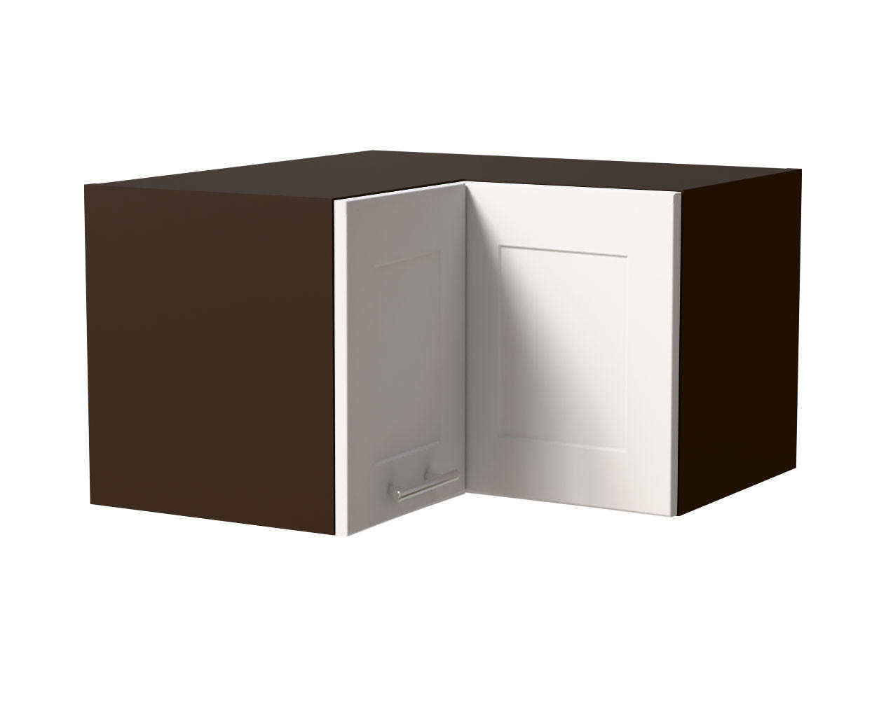 ECKHÄNGESCHRANK Oslo W12/60/36 Lava / Weiß Matt 60 / 60 / 36cm - Dunkelgrau/Weiß, Holz/Holzwerkstoff (60/36/60cm) - Feldmann-Wohnen
