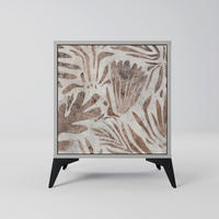 SIDEBOARD PASSING TIME, Grau, 57,5x42x70,5 cm, Schwarze Metall-Sternfüße - Multicolor/Schwarz, Holzwerkstoff/Metall (57.5/70.5/42cm) - SpaceRebels
