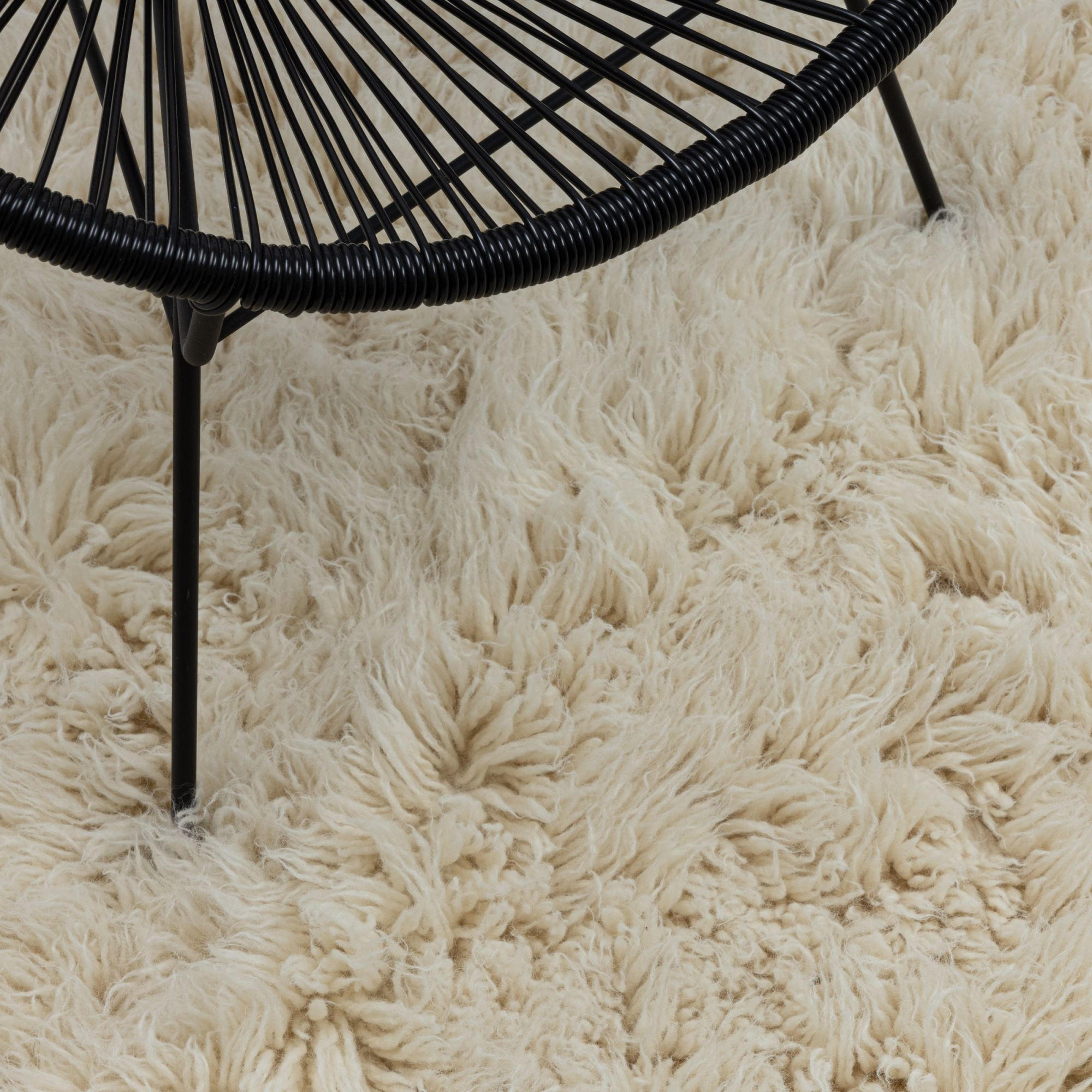 TEPPICH Super Flokati 1400 Naturwollshaggy 40x60 cm - Champagner, Textil (40/60cm) - Rug and Roll