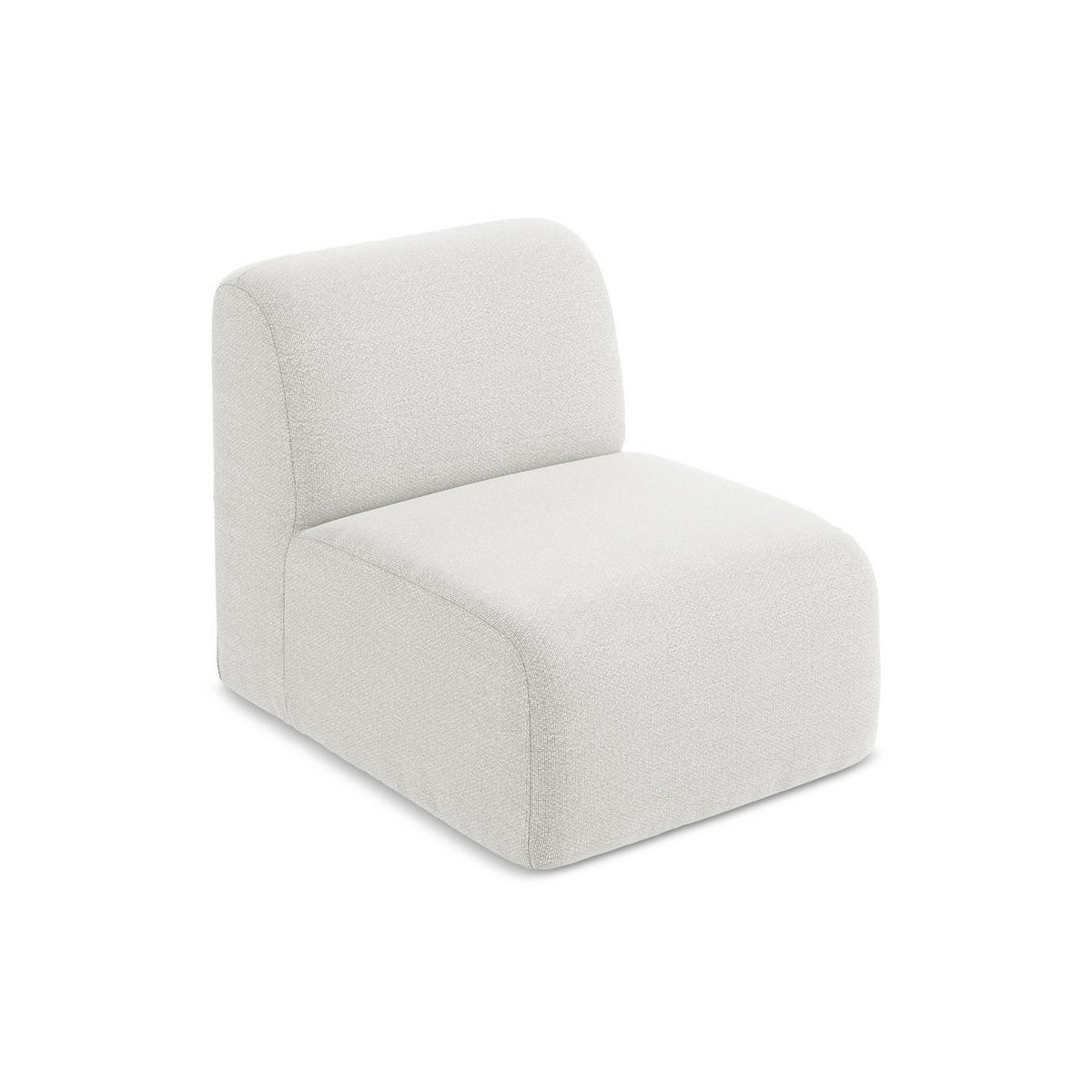 SOFAELEMENT Bouclé Stoff Weiß - Schwarz/Weiß, Holzwerkstoff/Kunststoff (70/75/94cm) - LaMiaSofa