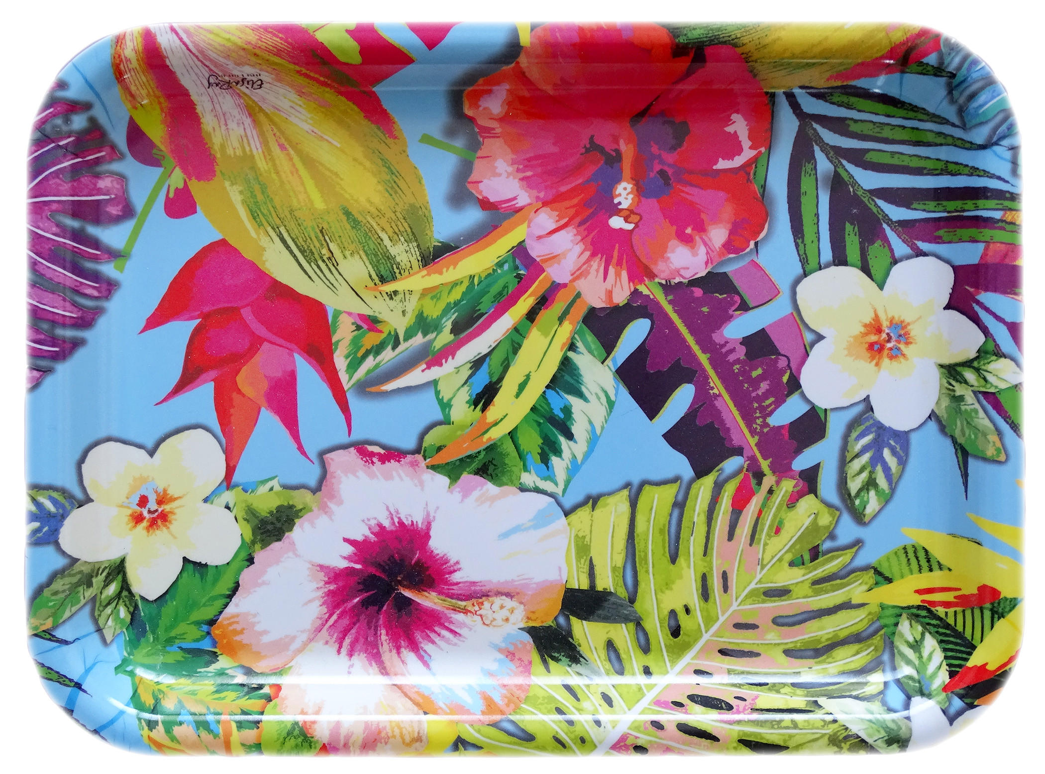 TABLETT Tropical, rechteckige Melamin Serviertablett 31x23 cm - Multicolor, Kunststoff (23/2/31cm) - Lashuma