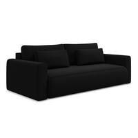 3-SITZER SOFA mit Schlaffunktion Samt Stoff Schwarz - Schwarz, Kunststoff/Textil (238/82/105cm) - LaMiaSofa