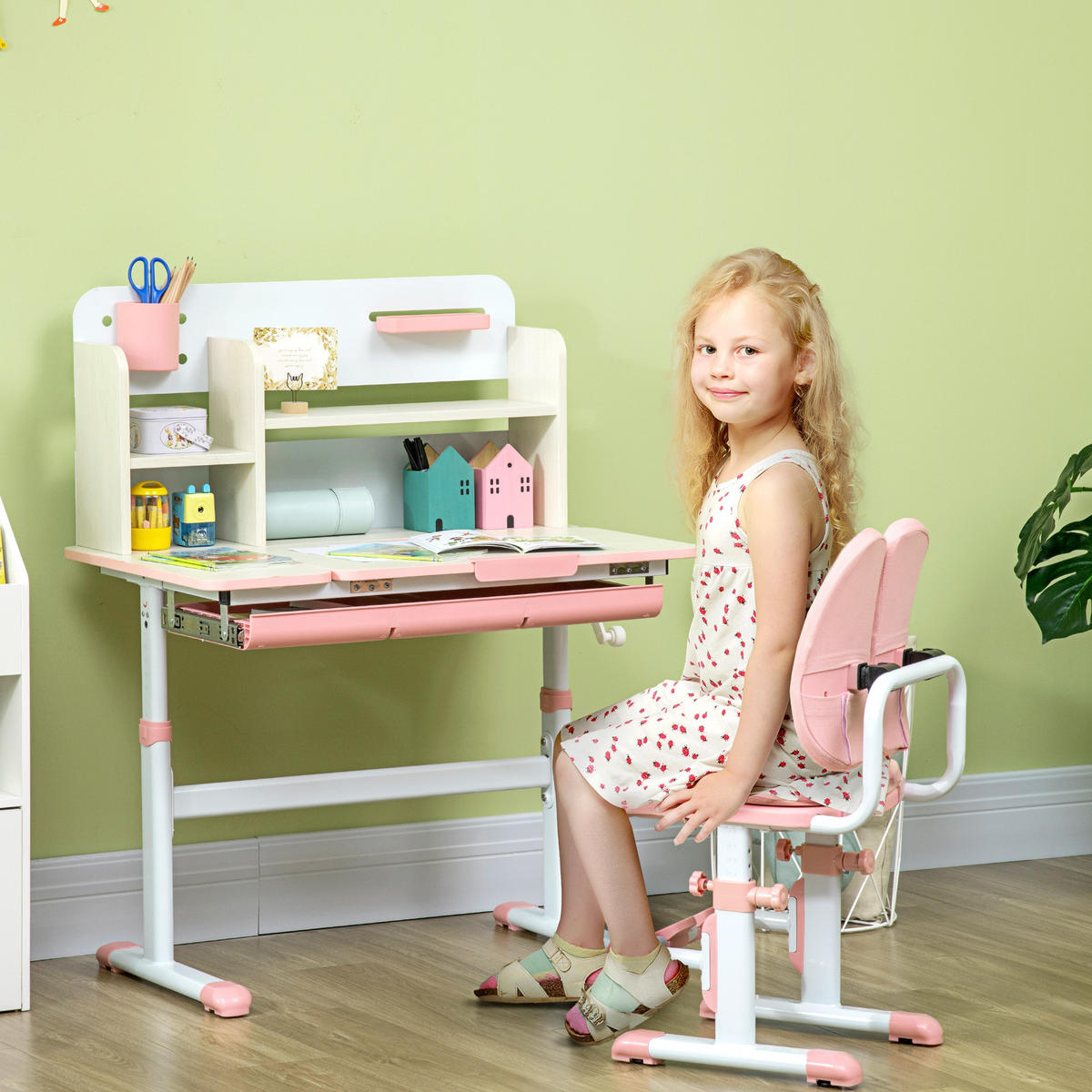 KINDERSCHREIBTISCH DE-17536 Rosé - Pink, Metall (80/109/52cm) - ComfortXL