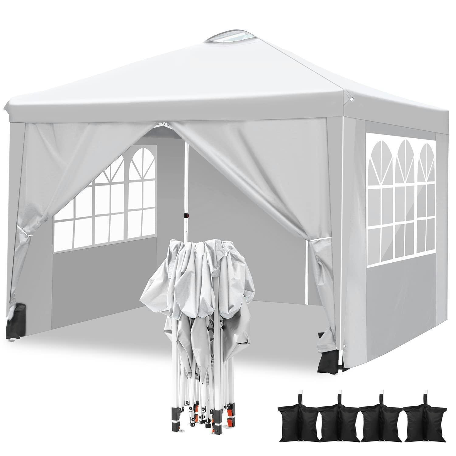 PAVILLON 3 x 3 m Weiß mit 4 Seitenteilen - Weiß, Textil (300/206/300cm)