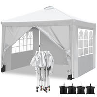 PAVILLON 3 x 3 m Weiß mit 4 Seitenteilen - Weiß, Textil (300/206/300cm)