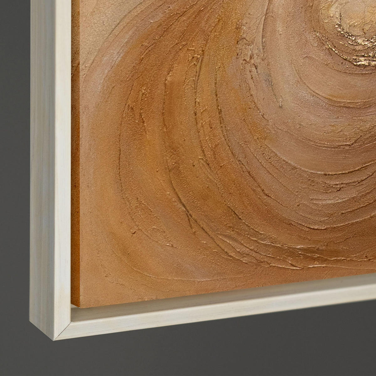 GEMÄLDE Wirbelwind der Wärme Schattenfugenrahmen Beige 120x80 cm - Beige, Holz (120/80cm) - YS-art gallery