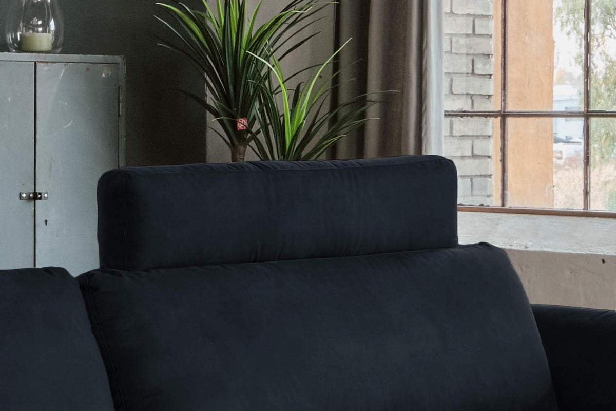 KOPFSTÜTZE MALTA Schwarz Webstoff - Schwarz, Textil (100/23/15cm) - KAWOLA
