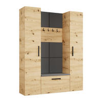 GARDEROBENSCHRANK MODULO 160,6/204/40 cm Modern Garderobe-Set Eiche Artisan - Eiche Artisan/Grau, Holzwerkstoff (160.6/204/40cm) - MASSENO