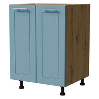 UNTERSCHRANK Bari D11/60 Eiche Artisan / RAL 5024 pastellblau 60 / 50 / 82cm - Blau/Eiche Artisan, Holz/Holzwerkstoff (60/82/50cm) - Feldmann-Wohnen