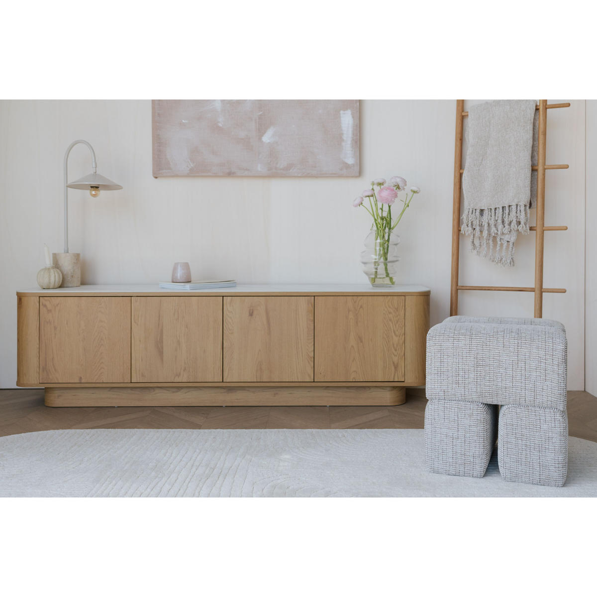 SITZHOCKER Staple Terracotta Braun/ Beige - Beige/Braun, Kunststoff (40/45/40cm) - Housecraft Living