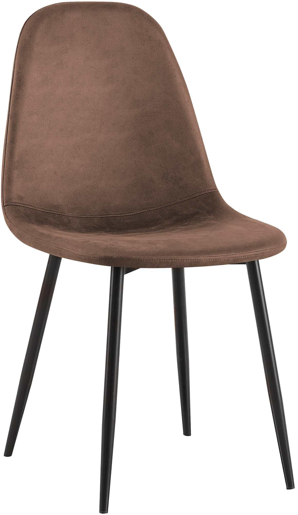 STUHL Lederlook Braun - Schwarz/Braun, Textil/Metall (44/88/51cm) - CLP