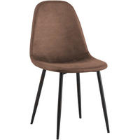 STUHL Lederlook Braun - Schwarz/Braun, Textil/Metall (44/88/51cm) - CLP