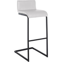 BARHOCKER Lederlook Weiß - Schwarz/Weiß, Textil/Metall (40/96/50cm) - CLP