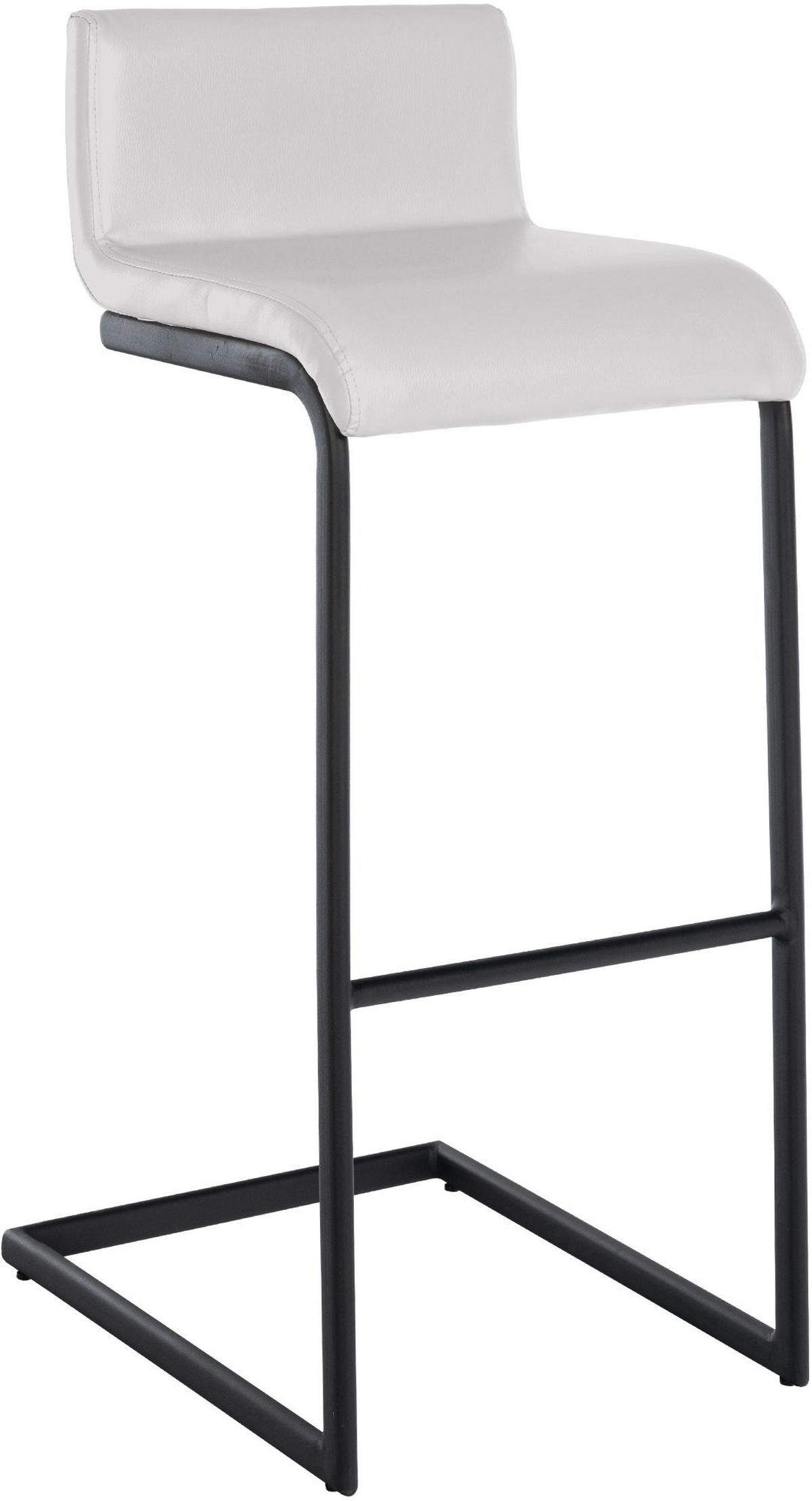 BARHOCKER Lederlook Weiß - Schwarz/Weiß, Textil/Metall (40/96/50cm) - CLP
