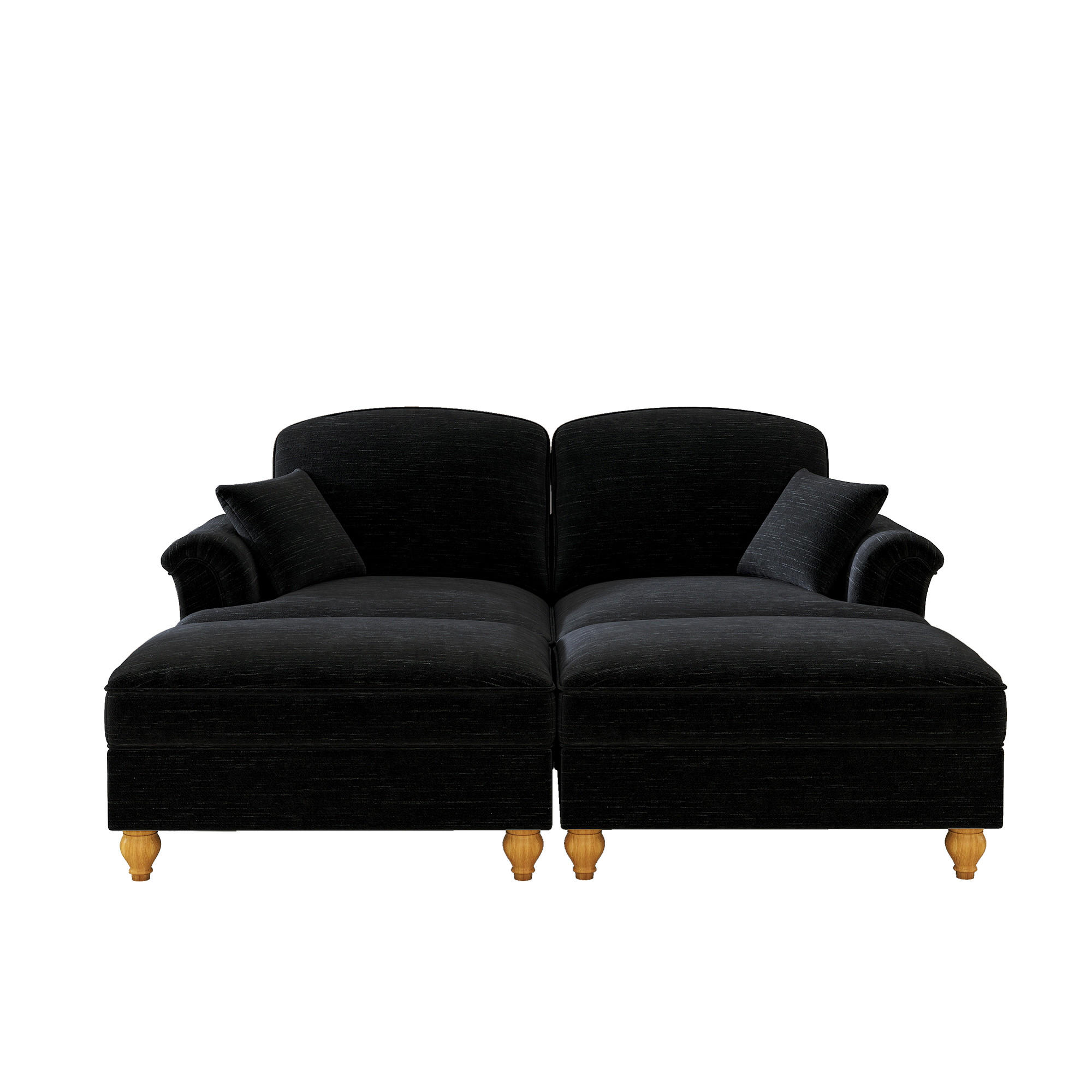 2-SITZER Sofa 194x140x93 cm aus Chenille-Stoff zweistil gestaltbar, schwarz - Schwarz, Textil (140/93/194cm)