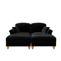 2-SITZER Sofa 194x140x93 cm aus Chenille-Stoff zweistil gestaltbar, schwarz - Schwarz, Textil (140/93/194cm)