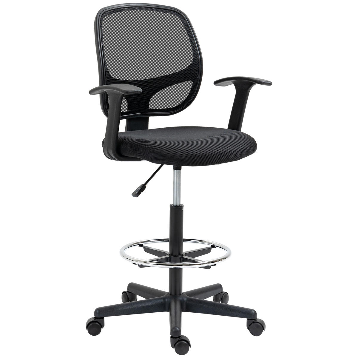 DREHSTUHL DE-05119 Mit Fußstütze & höhenverstellbar Schwarz - Schwarz, Metall (56/132/60cm) - ComfortXL