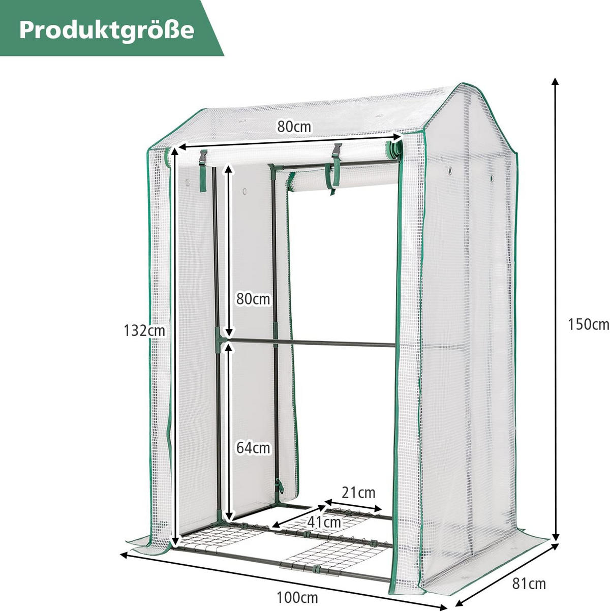 GEWÄCHSHAUS für Tomaten Transparent - Transparent, Metall (81/150/100cm) - COSTWAY