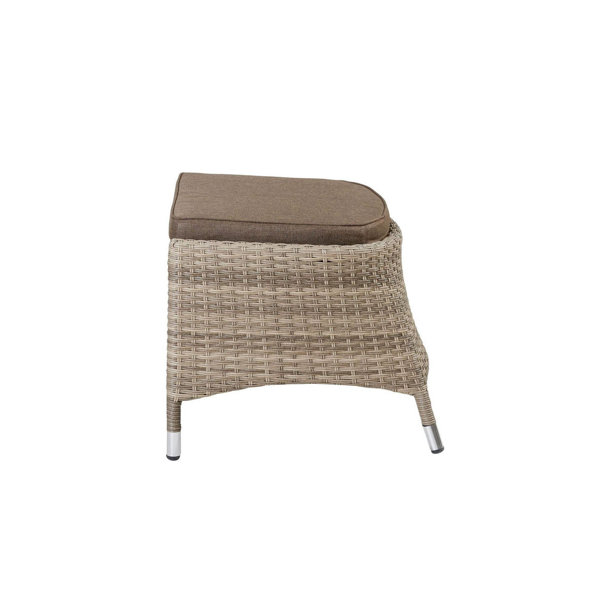 GARTENHOCKER Topeka 57x50x44 cm, Polyrattan, Natur - Naturfarben, Kunststoff (50/44/57cm) - dasmöbelwerk