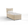 BOXBETT Nevada 90x200 cm Polsterbett mit hochwertiger Bonell-Matratze und Topper - beige - Beige, Holz (90/200cm) - Panda Möbel