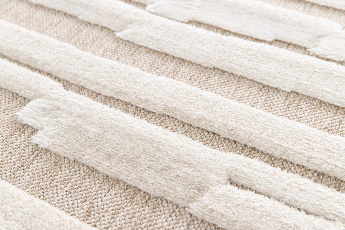 TEPPICH Design Relief-Effekt beige - Beige, Textil (160/230cm) - AFK Living