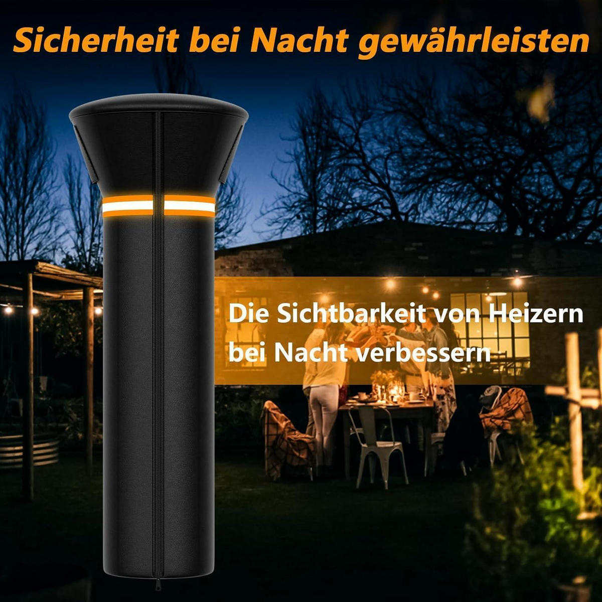 ABDECKUNG für Terrassenheizer 226 x 84 x 48 cm - Schwarz, Textil (84/48/226cm)